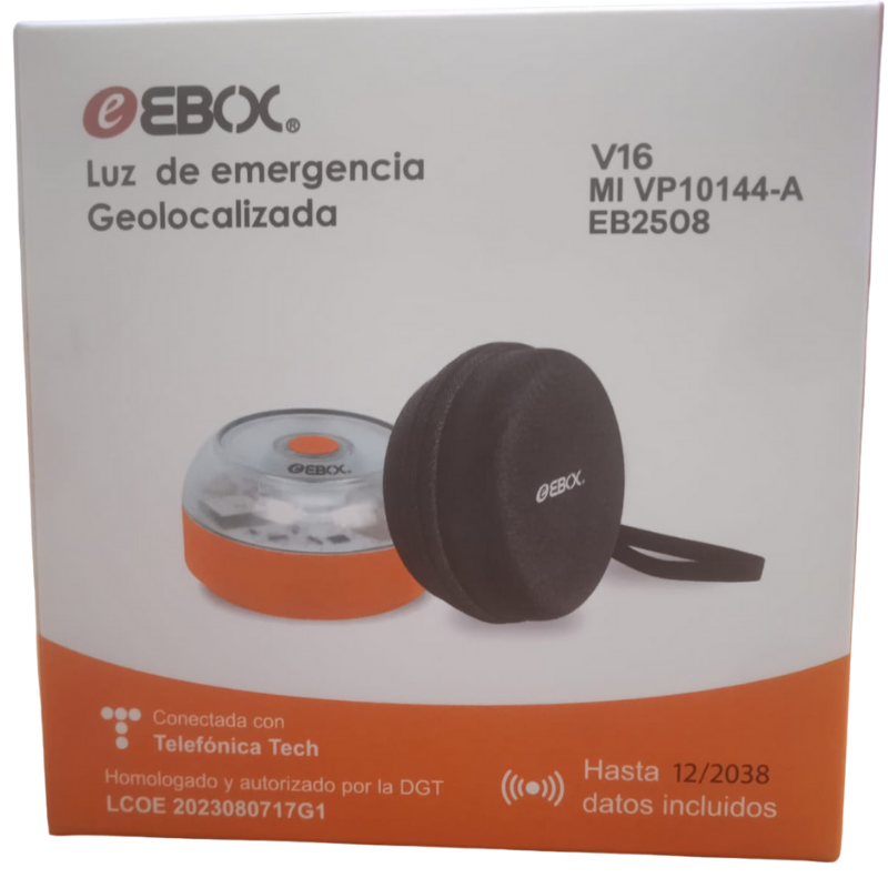 baliza geolocalizable eBox V16 IoT DGT EB2508 con Funda