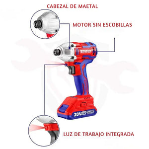 PISTOLA DE IMPACTO 1/2" 300NM EMTOP BATERÍA 20V - P20S ECDLIW20221 Grupo Dila