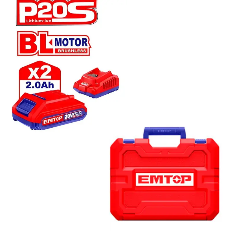 PISTOLA DE IMPACTO 1/2" 400NM EMTOP BATERÍA 20V - P20S ECIWL2040E Grupo Dila
