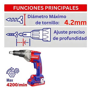ATORNILLADOR INALÁMBRICO BRUSHLESS PARA PANELES DE YESO P20S EMTOP ECDSL20428 Grupo Dila
