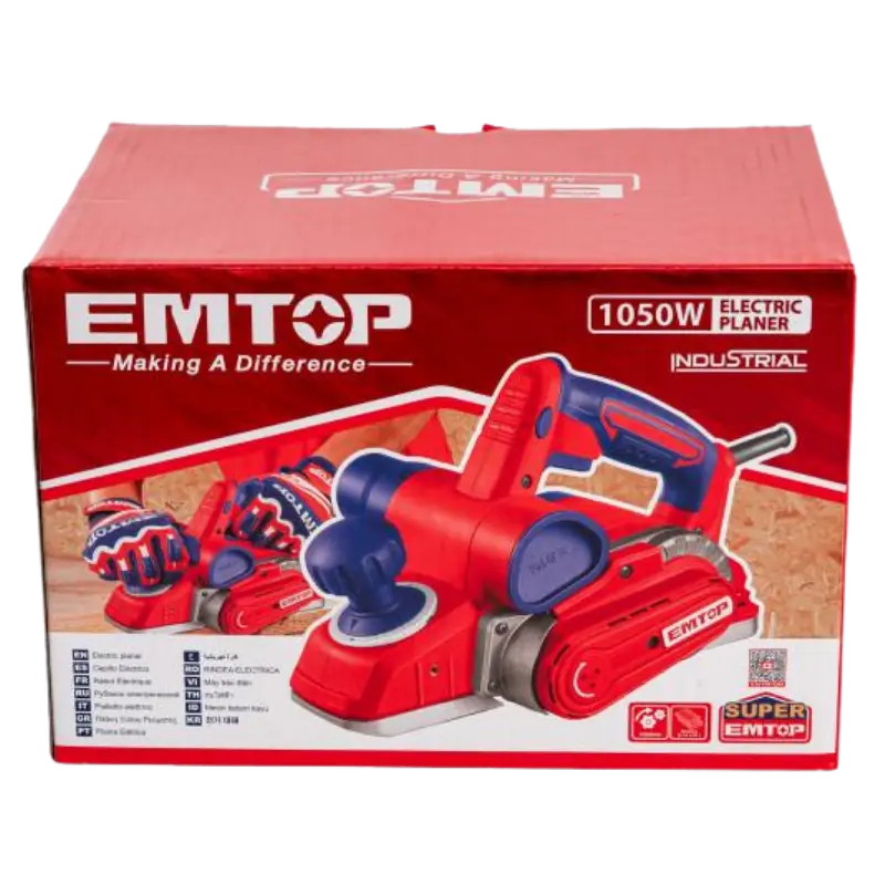 CEPILLO MADERA ELECTRICO 1050W EMTOP 82mm 3mm PROFESIONAL EECR1051 Grupo Dila