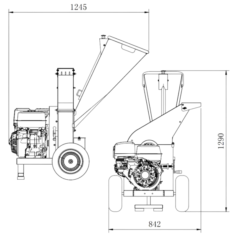 BIOTRITURADOR ANOVA 420cc 15HP VOLANTE 3 CUCHILLAS - 4" 100mm ARRANQUE ELECTRICO BIO150T - Grupo Dila