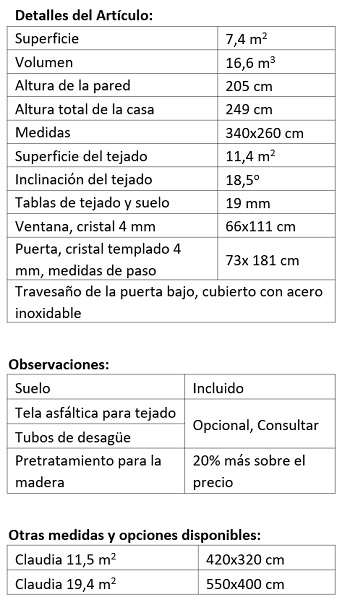 Caseta de madera Claudia 3, DIRECTO DE FÁBRICA, Outlet Casetas de madera  Palmako